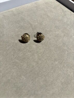 Lia Sophia Gold Crystal Pave Ball Stud Earrings